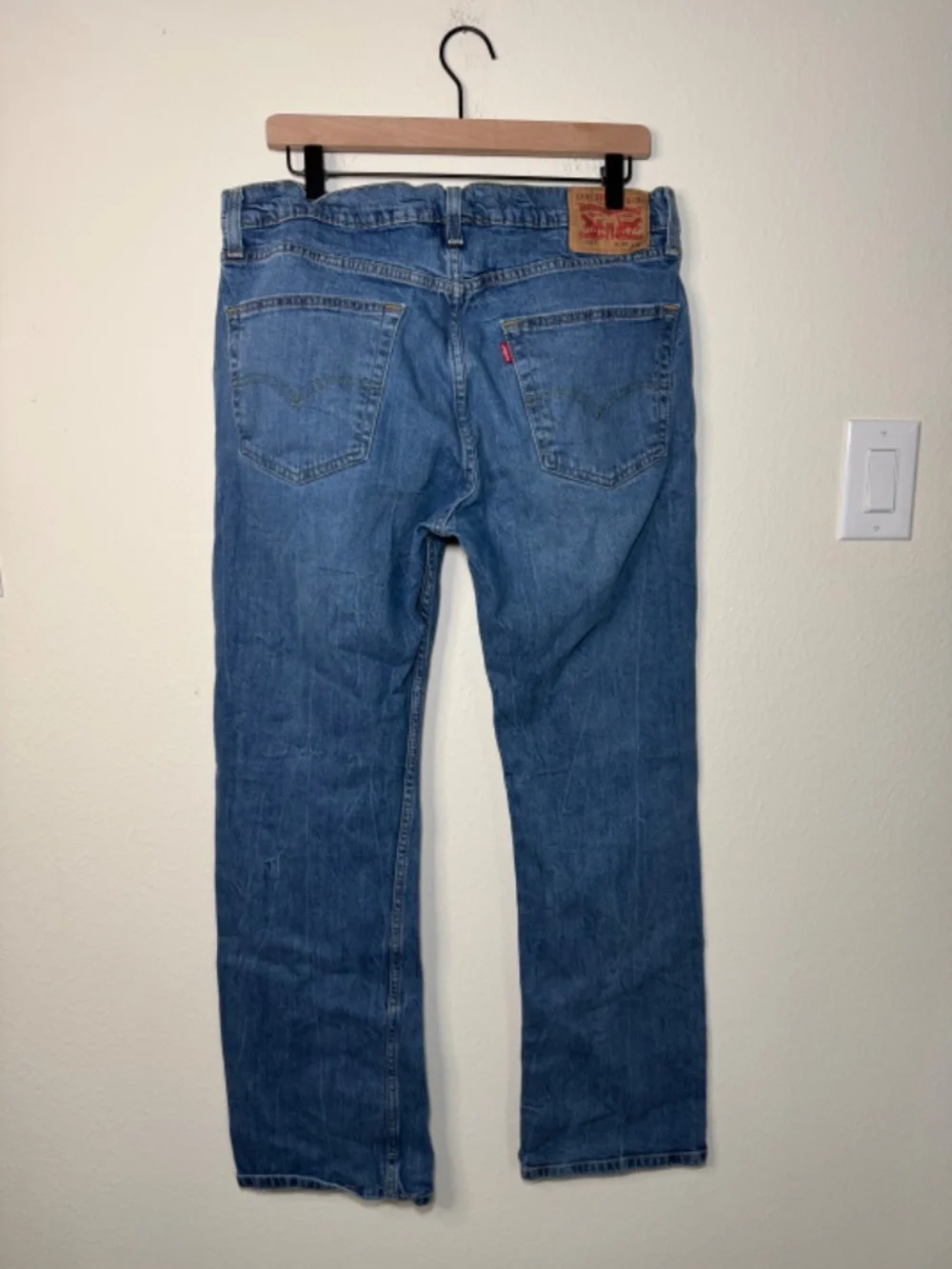 Levi's 527 Boot Cut Jeans Men's Size 34 Blue Denim Western Casual Rugged
